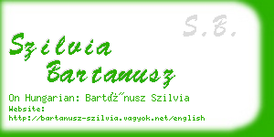 szilvia bartanusz business card